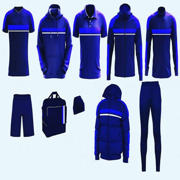 Dark and Light Blue with Panels Full Team Wear AFYM-9001
