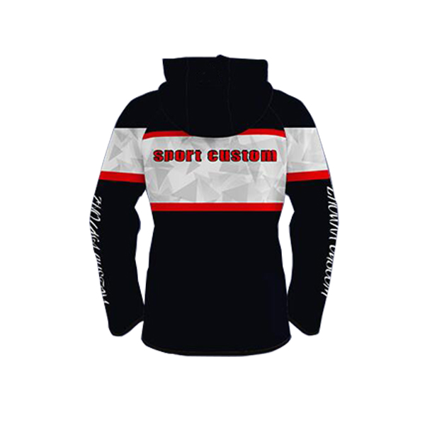 Black with Red Stone Shaded Sublimation Hoodie AFYM-5007