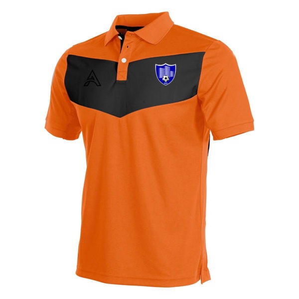 Custom Orange and Black with Center Panel Polo Shirt AFYM-4005