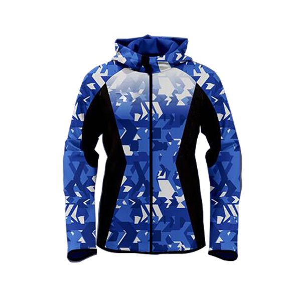 White with Blue Stone Shaded Sublimation Hoodie AFYM-5009