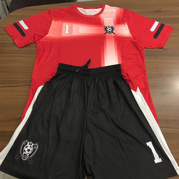 Red with Multi Shaded Sublimation Soccer Uniform AFYM:2009