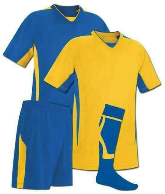 Blue and Yellow Reversible Sublimation Soccer Uniform