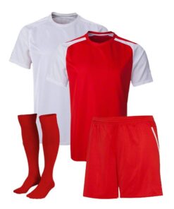Red and White Reversible Sublimation Soccer Uniform