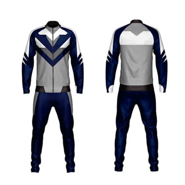 Blue Sublimation Tracksuits with Front and Back Trimming AFYM:1037