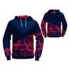 Blue with Pink Art Sublimation Hoodie AFYM-5025