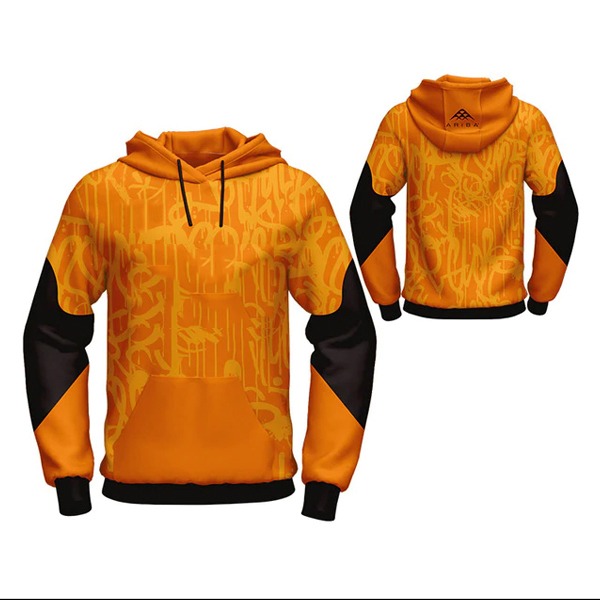 Yellow with Light Visible Art Sublimation Hoodie AFYM-5027