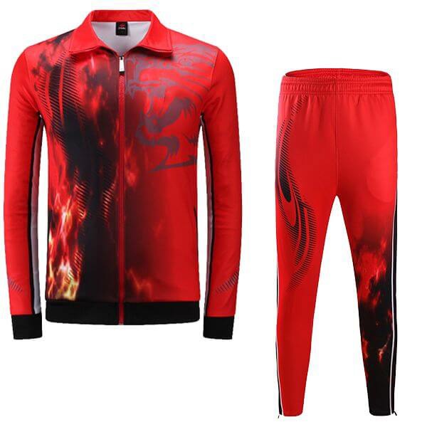 Red Sublimation Tracksuit with Fire Art AFYM:1048