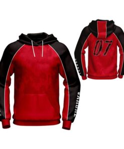 Red with Black Art Sublimation Hoodie AFYM-5030